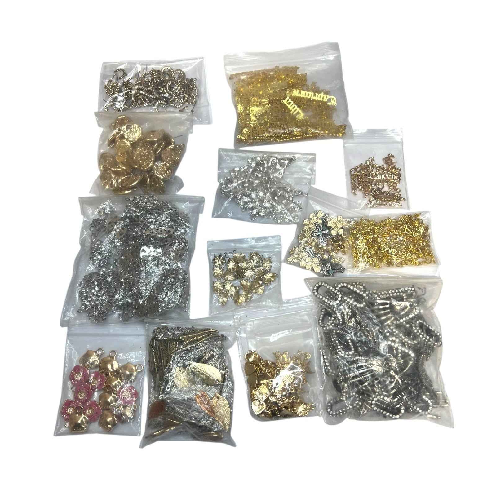 Bundles of Jewellery Making Pendants & Charms - Unused Hearts Leaves Star Signs