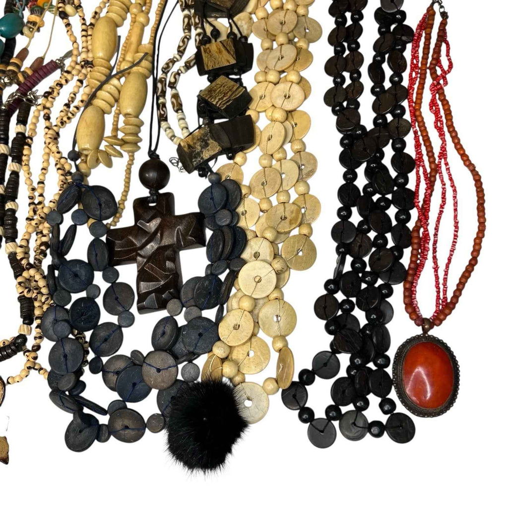 1kg Natural Ethnic Tribal Style Jewellery Bundle Mixed Lot Wood Bovine Bone