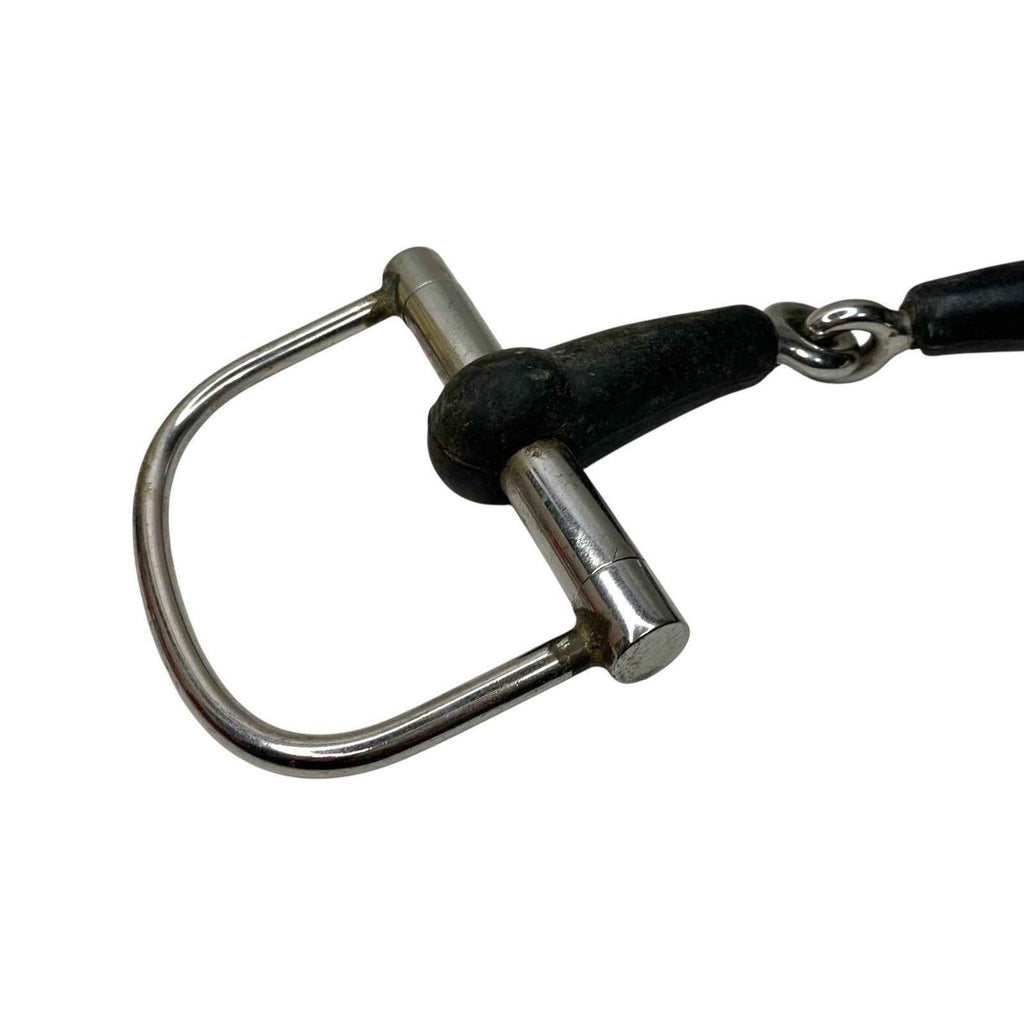 Rubber Covered Jointed D Ring D Race Stainless Steel Horse Pony Bit Good Conditi