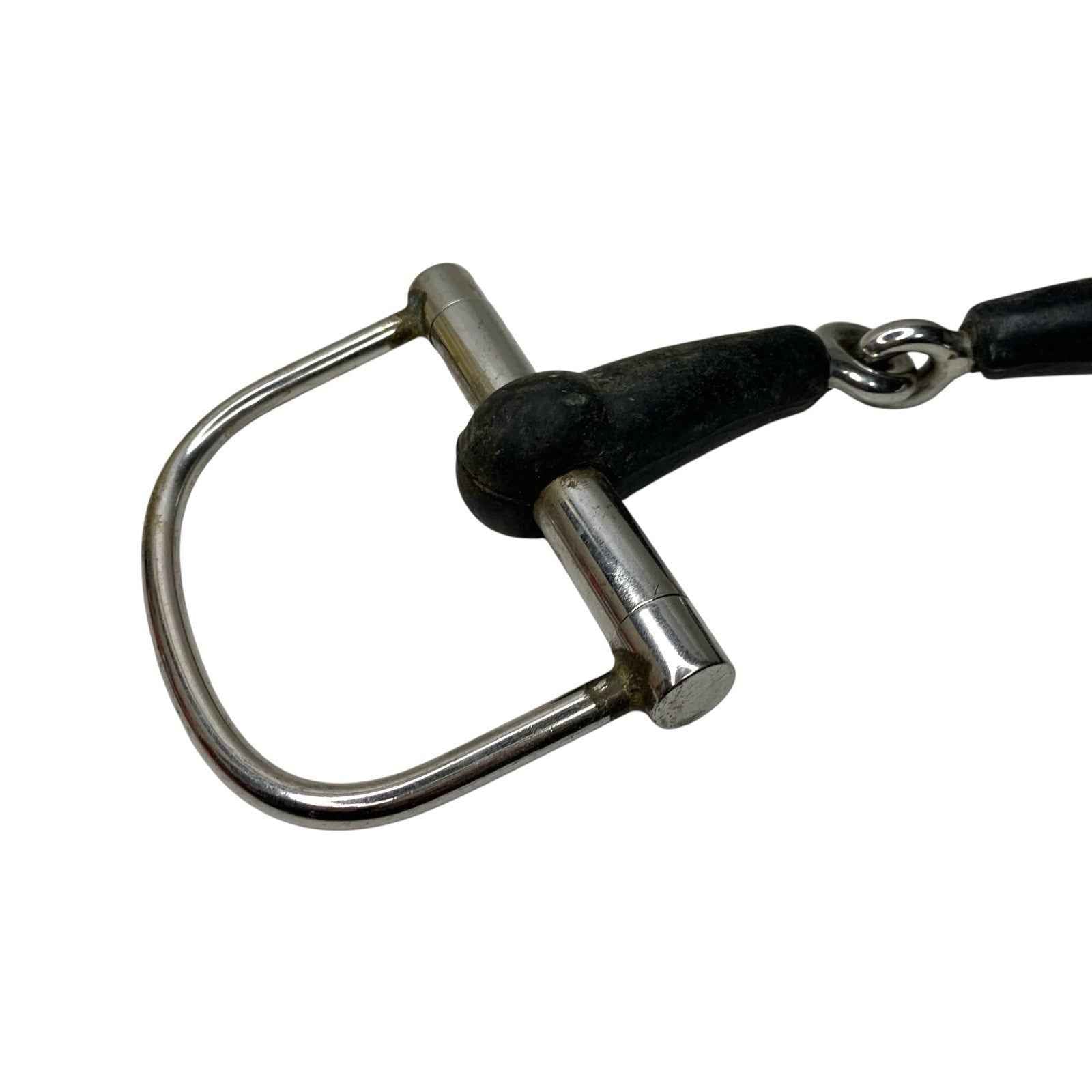 Rubber Covered Jointed D Ring D Race Stainless Steel Horse Pony Bit Good Conditi