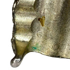 Vintage Ornate Trinket Jewellery Box Red Lining Woman with Wheelbarrow Scene