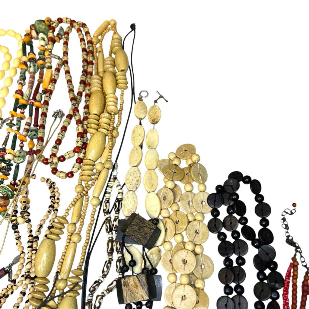 1kg Natural Ethnic Tribal Style Jewellery Bundle Mixed Lot Wood Bovine Bone