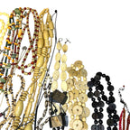 1kg Natural Ethnic Tribal Style Jewellery Bundle Mixed Lot Wood Bovine Bone