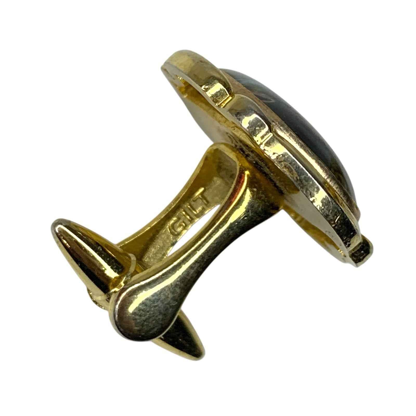 Pair Vintage Mona Lisa Gold Tone Cufflinks by GILT Classic Art Design