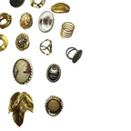 27x Vintage Hinged Scarf Clips & Rings Gold Tone