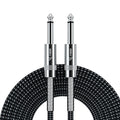 10m Pro Guitar Cable Straight Stereo Audio Amp Lead 1/4" 6.35mm - Braided Tweed Cables, Leads & Connectors by TheVoyageBird