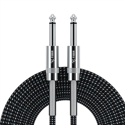 10m Pro Guitar Cable Straight Stereo Audio Amp Lead 1/4" 6.35mm - Braided Tweed Cables, Leads & Connectors by TheVoyageBird