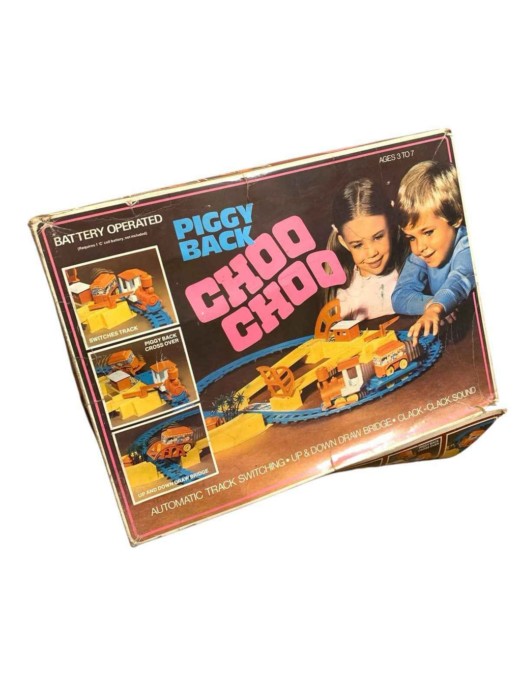 Vintage Piggy Back Choo Choo Train Set - Rare - Like Tomy Big Loader