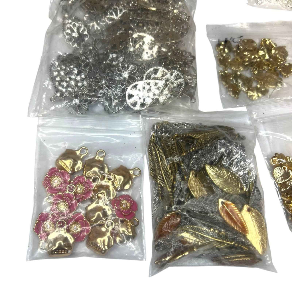 Bundles of Jewellery Making Pendants & Charms - Unused Hearts Leaves Star Signs