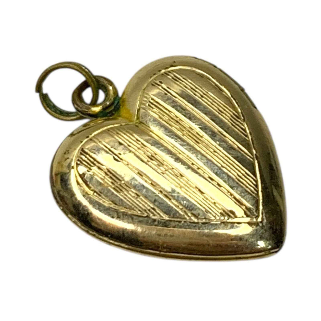 Vintage Vargas 5% 1/20th 10KT Gold Filled Heart Shaped Locket Engraved Pendant
