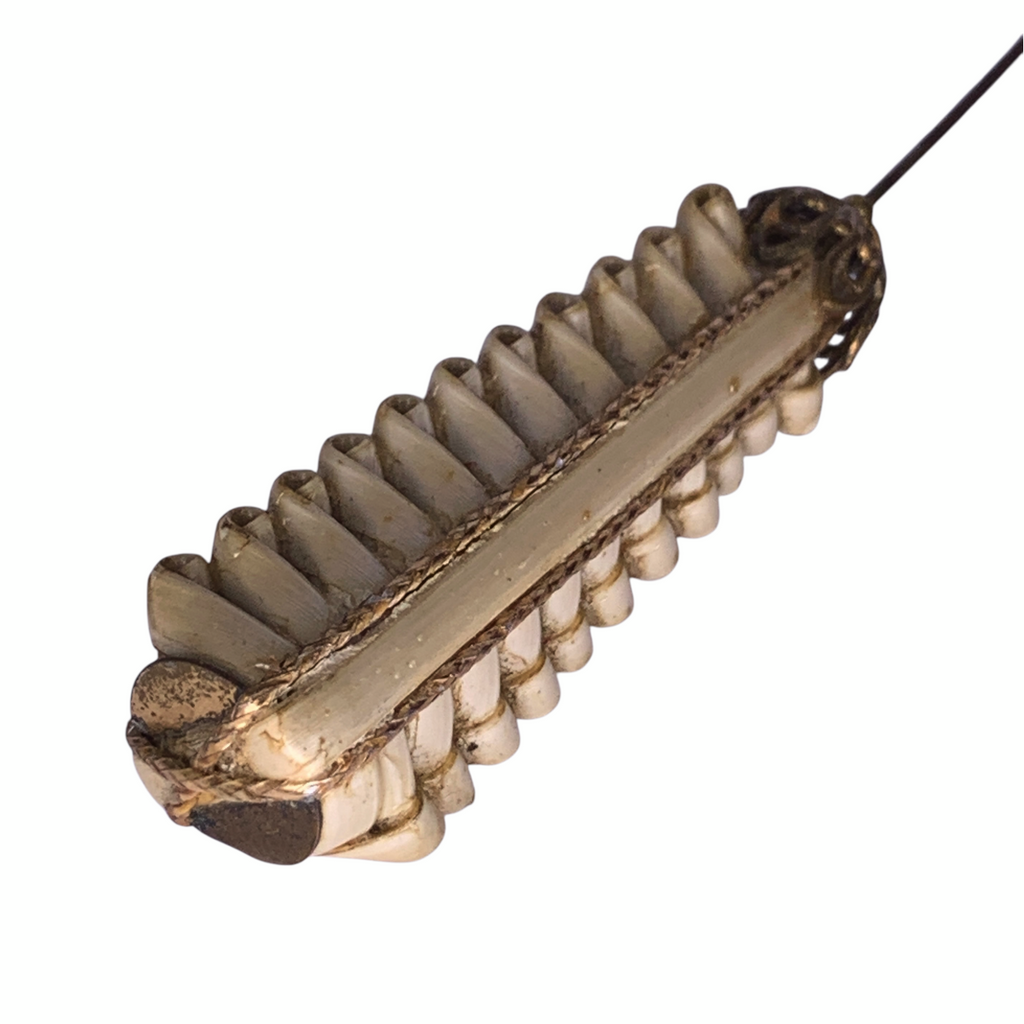 1890s Edwardian Hatpin Gilt Mount Hand-Curled Scrolls Rare Organic Art Nouveau Hatpins by TheVoyageBird