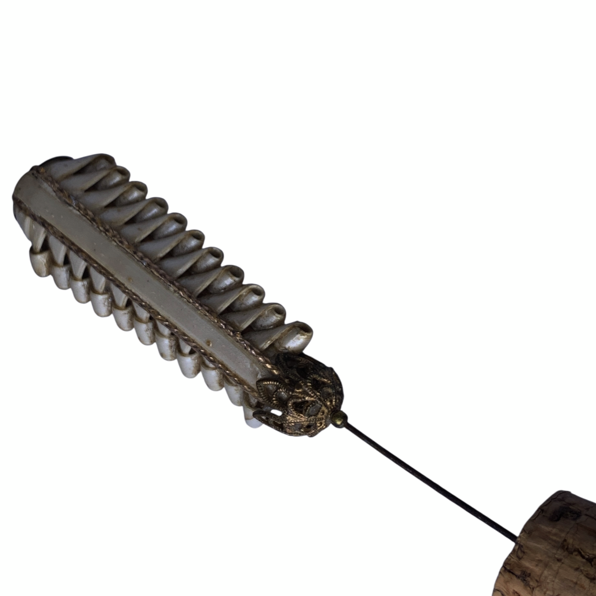 1890s Edwardian Hatpin Gilt Mount Hand-Curled Scrolls Rare Organic Art Nouveau Hatpins by TheVoyageBird