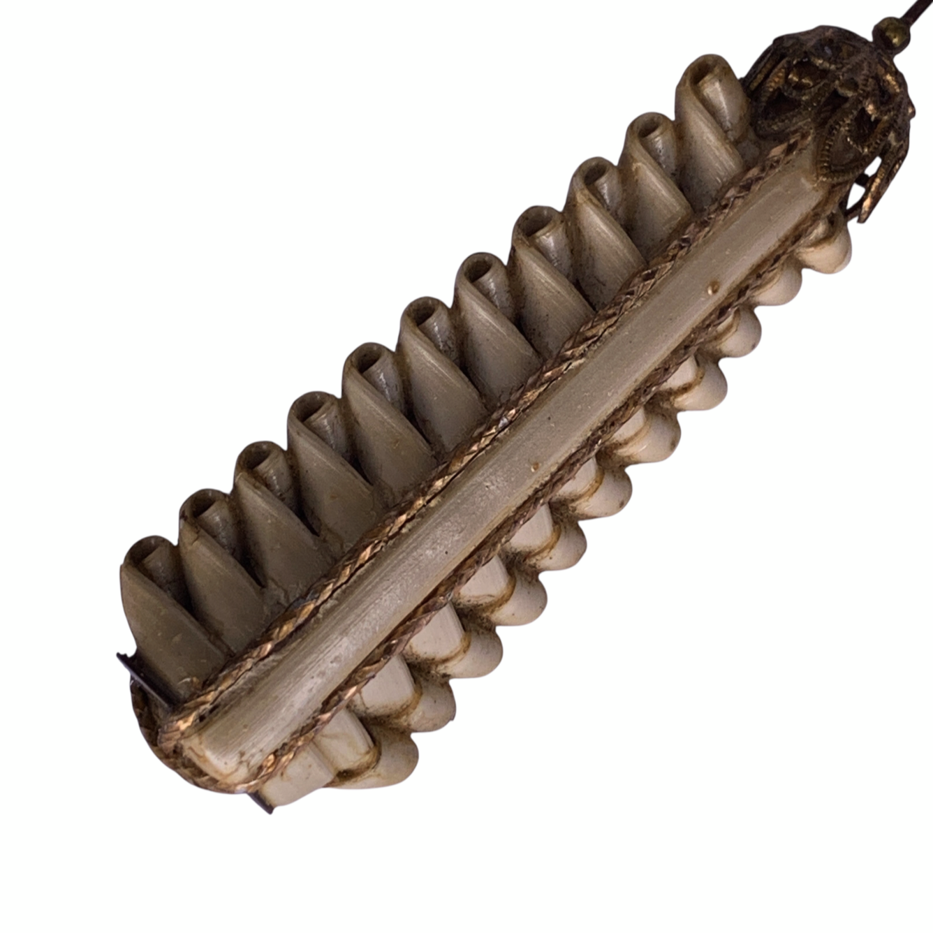 1890s Edwardian Hatpin Gilt Mount Hand-Curled Scrolls Rare Organic Art Nouveau Hatpins by TheVoyageBird