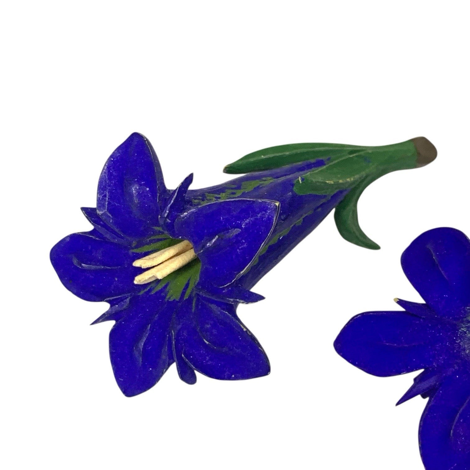 1930s–50s Blue Carved Celluloid Brooch Set – Floral Motif – Early Plastic – 3x by TheVoyageBird