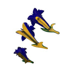 1930s–50s Blue Carved Celluloid Brooch Set – Floral Motif – Early Plastic – 3x by TheVoyageBird