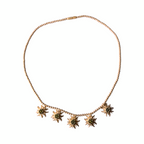 1950s Edelweiss Flower Necklace Carved Bone Beads Alpine Folk Art Austria Vtg by TheVoyageBird