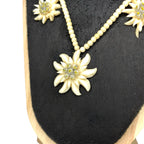 1950s Edelweiss Flower Necklace Carved Bovine Bone Beads Alpine Folk Art Austria by TheVoyageBird
