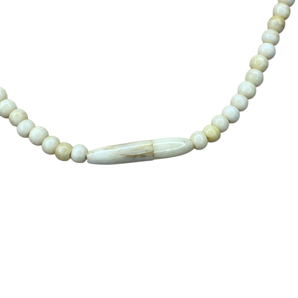 1950s Edelweiss Flower Necklace Carved Bovine Bone Beads Alpine Folk Art Austria by TheVoyageBird