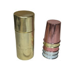 Job Lot 3 Vintage Brass Telescopic Travel Drinking Cups Camping Picnic Beakers