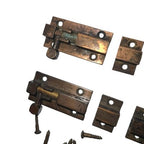 Pair Vintage Australian Copper Tone Door Barrel Bolts Slide Latches Hardware