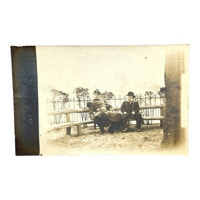 1908 French RPPC Soldier Little Person Gentleman Military Real Photo Postcard — view 1