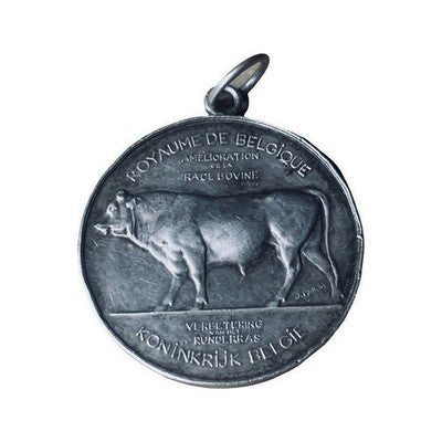Belgian Silver Medal Hainaut 1911 Concours de Canton Cattle Breed Improvement - front view