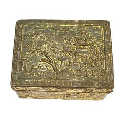 Antique Japanese Meiji Silver Bonbonniere Russo-Japanese War 1904-05 Box - front view