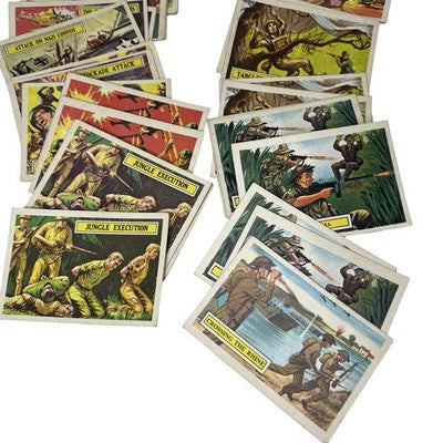1965 A&BC Battle WWII Trading Cards 30 Card Lot 17 Different UK Gum - front view