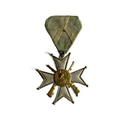 Bulgarian Order Military Merit 4th Class Cross Swords Silver Gold Medal Kingdom