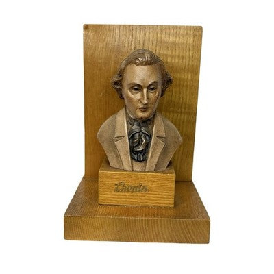 Vintage Topiart Italy Bust Bookend Frédéric Chopin Classical Music Ornament