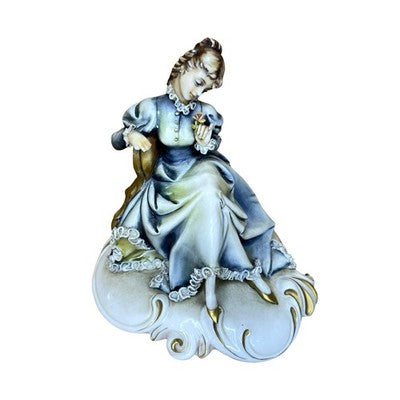 Vintage A Borsato Milano Italian Porcelain Lady Rose Figurine Lace