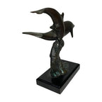 Gatco Bronze Dolphin Sculpture Statue Nautical Marine Figurine Marble Base 8"
