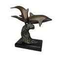 Gatco Bronze Dolphin Sculpture Statue Nautical Marine Figurine Marble Base 8"