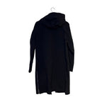 DKNY Women's Black Parka Jacket Coat Hooded Winter Warm Large Zip Slits BNWT
