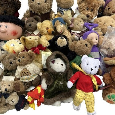 40+ Vintage Teddy Bear & Soft Toy Job Lot Harrods Rupert Teletubbies Boyds Toys
