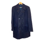 Vintage Kindler Navy Wool Overcoat Womens Size 16 Large Double Breasted England