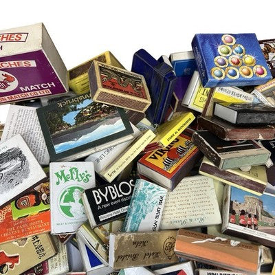 184 Vintage Matchboxes Job Lot Souvenir Hotel Travel Advertising Labels Ephemera