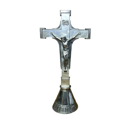 Vintage Catholite Ecce Homo Altar Crucifix Faux Mother of Pearl 1950s UK