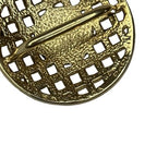 Vintage Balenciaga Paris Gold Tone Crystal Scarf Clip Slide Openwork Lattice