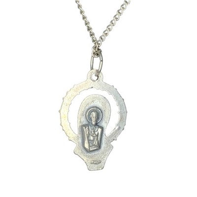 Vintage Medjugorje Virgin Mary Cross Pendant Medal Catholic Religious Necklace