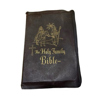 Vintage Holy Family Catholic Bible Illustrated Gilt Edge Indexed Presented 1965