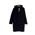 DKNY Women's Black Parka Coat Jacket Hooded Zip Slits Size S Small BNWT Winter