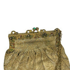 Antique 1920s 1930s Brocade Evening Dance Purse Ornate Floral Frame Bag - side view