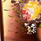Vintage Floral Oil Painting Still Life Flowers Vase Framed Wall Art 66cm x 55cm