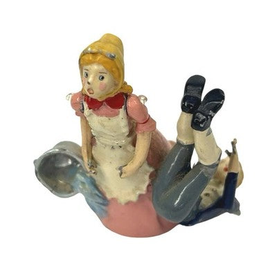 Vintage Minnie Maria Miniatures Jack & Jill Pewter Thimble Hand Painted - front view
