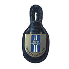 Dutch KLPD Verkeerspolitie Traffic Police Badge Netherlands Leather Hanger. Pre-owned collectable, actual item photographed by The Voyage Bird.
