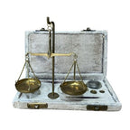 Vintage Jewellers Brass Balance Scales Weights Fitted Velvet Case