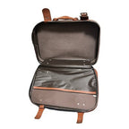 Vintage Brown Faux Leather Suitcase Carry Case Travel Overnight Bag Korea
