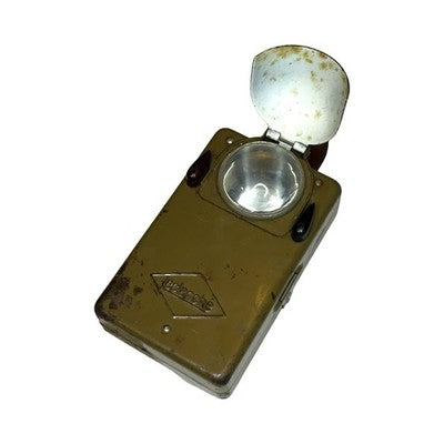 Vintage Leclanché Railway Signal Lamp Red Green Filters French Train Torch - front view