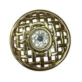 Vintage Balenciaga Paris Gold Tone Crystal Scarf Clip Slide Openwork Lattice